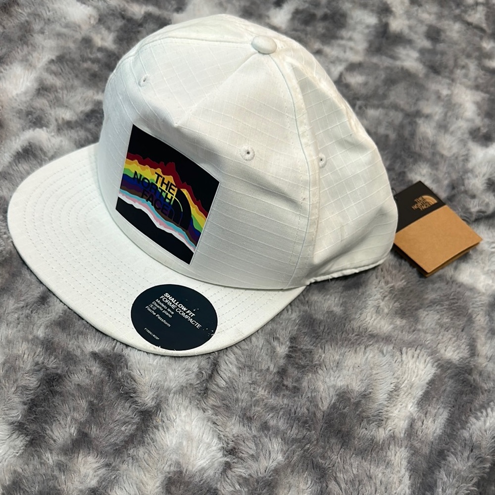 The North Face White Hat with Multicolor Logo